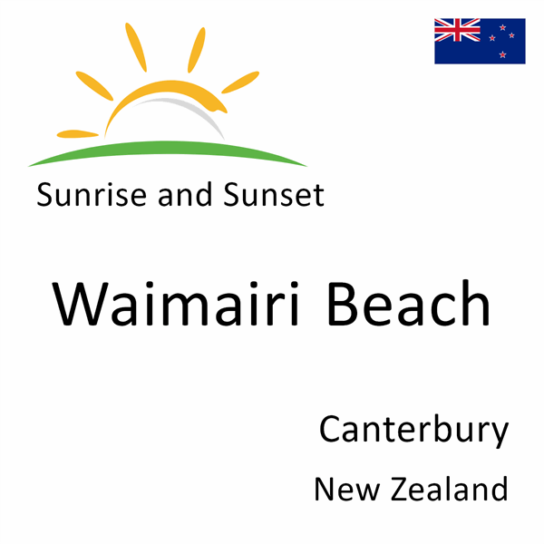 Sunrise and sunset times for Waimairi Beach, Canterbury, New Zealand