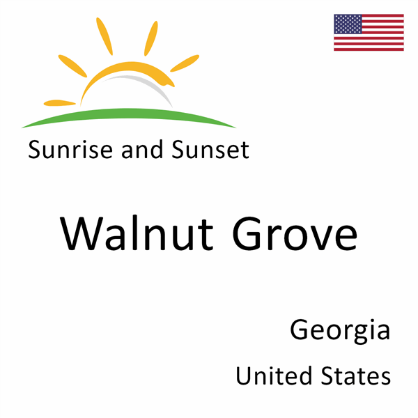 Sunrise and sunset times for Walnut Grove, Georgia, United States