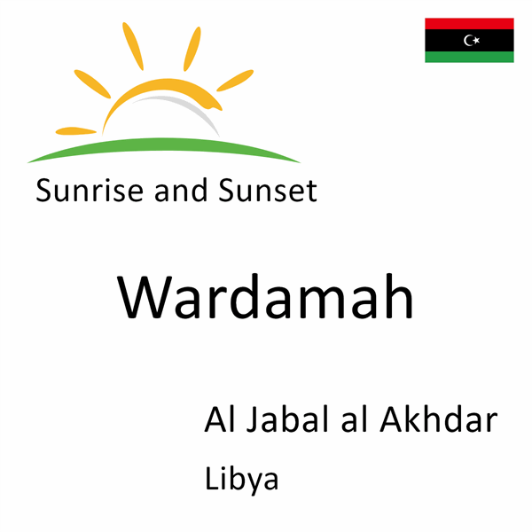 Sunrise and sunset times for Wardamah, Al Jabal al Akhdar, Libya