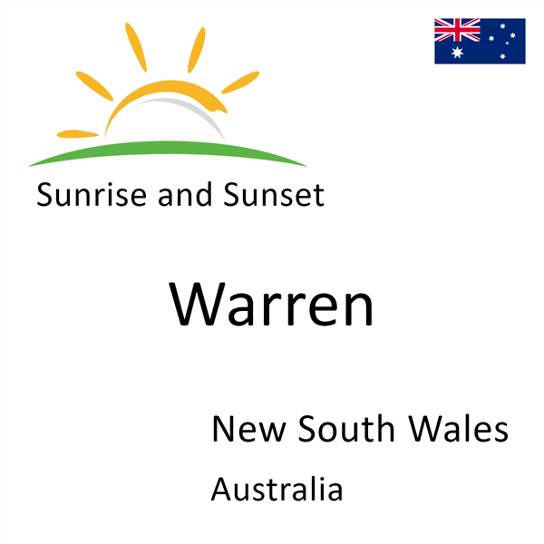 Sunrise and sunset times for Warren, New South Wales, Australia