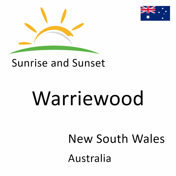 Sunrise and sunset times for Warriewood, New South Wales, Australia