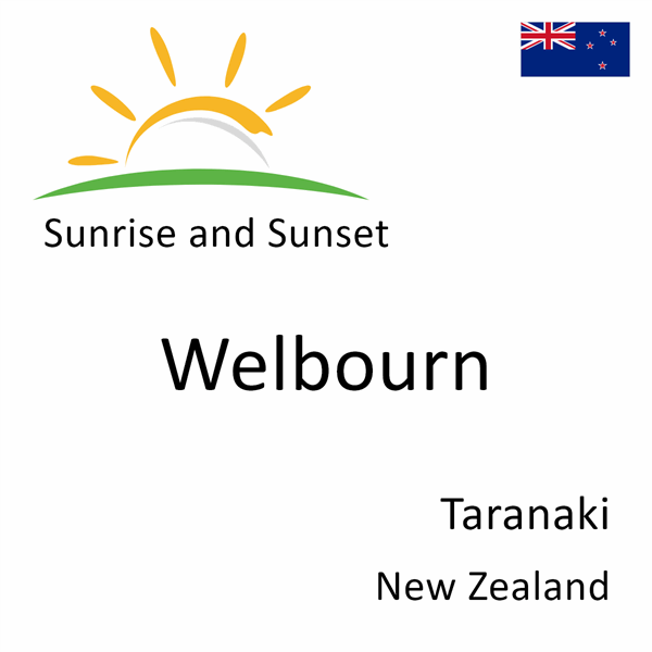 Sunrise and sunset times for Welbourn, Taranaki, New Zealand