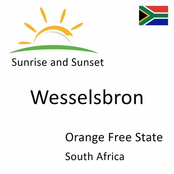 Sunrise and sunset times for Wesselsbron, Orange Free State, South Africa