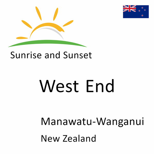 Sunrise and sunset times for West End, Manawatu-Wanganui, New Zealand