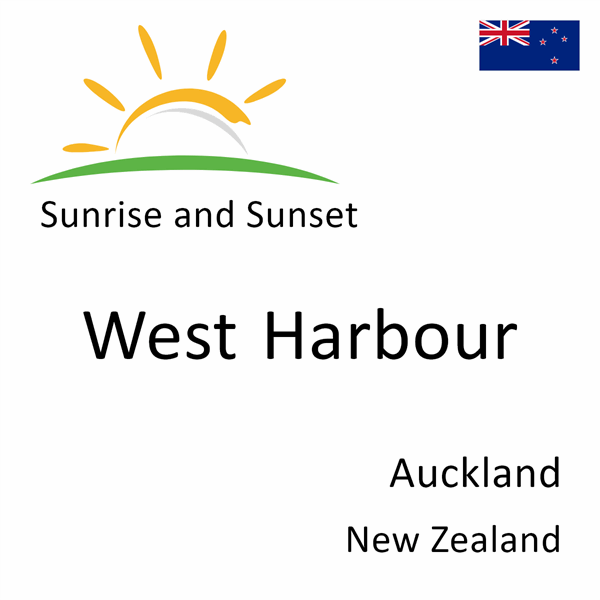 Sunrise and sunset times for West Harbour, Auckland, New Zealand
