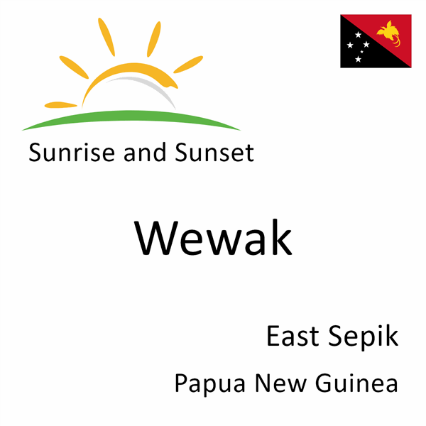 Sunrise and sunset times for Wewak, East Sepik, Papua New Guinea
