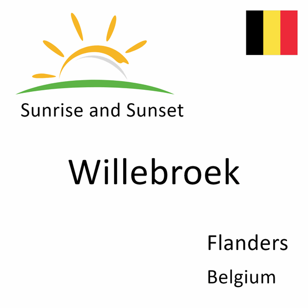 Sunrise and sunset times for Willebroek, Flanders, Belgium