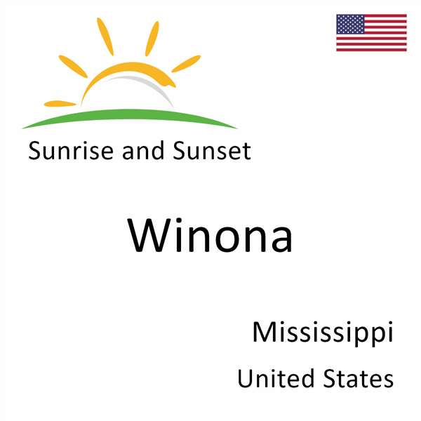 Sunrise and sunset times for Winona, Mississippi, United States