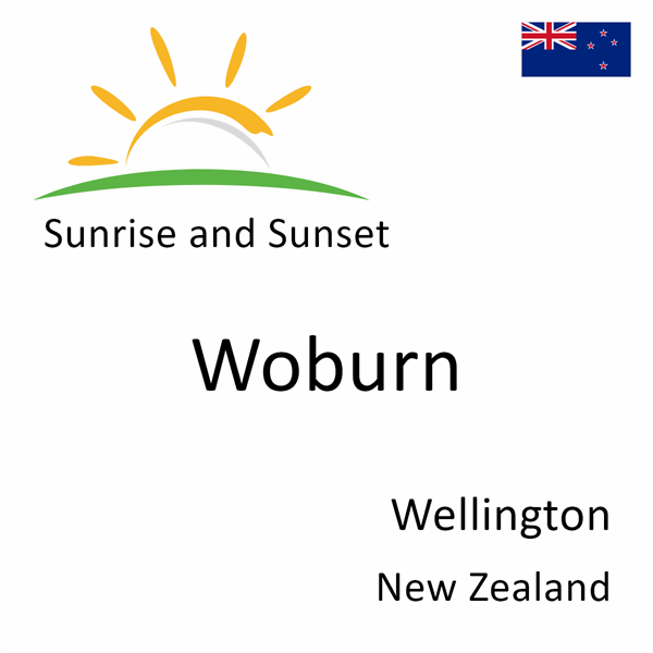 Sunrise and sunset times for Woburn, Wellington, New Zealand