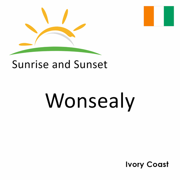 Sunrise and sunset times for Wonsealy, Ivory Coast