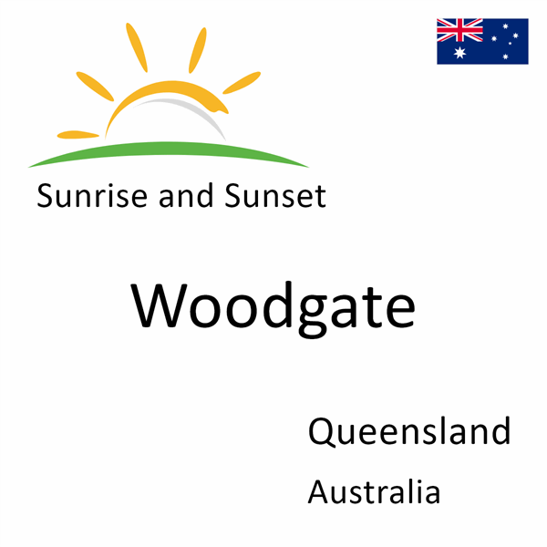 Sunrise and sunset times for Woodgate, Queensland, Australia