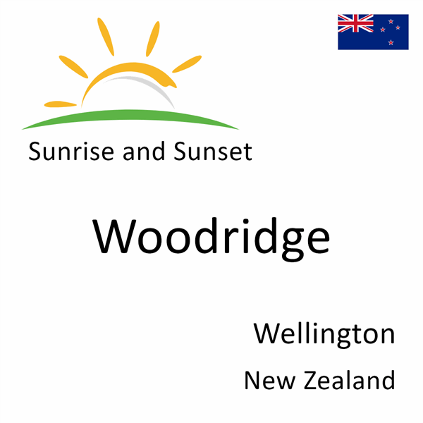 Sunrise and sunset times for Woodridge, Wellington, New Zealand