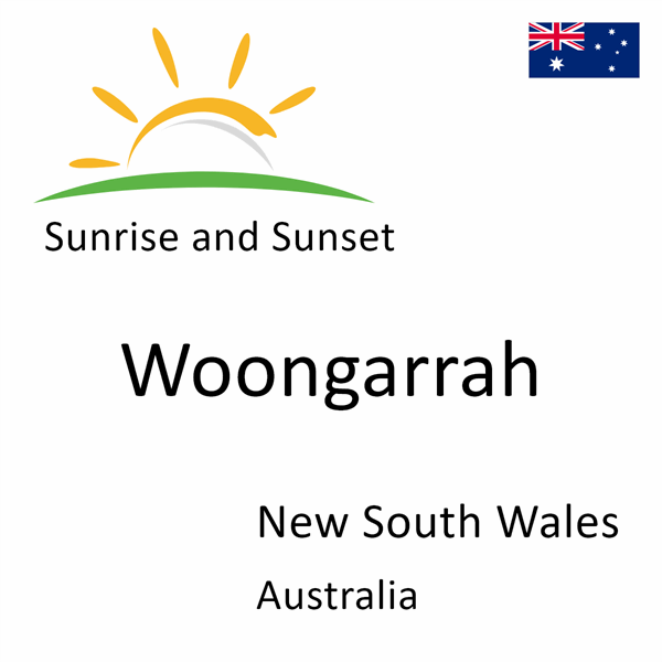 Sunrise and sunset times for Woongarrah, New South Wales, Australia