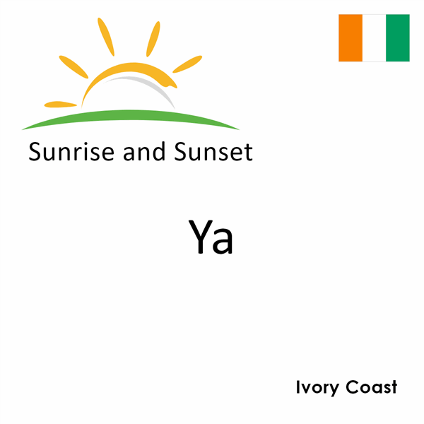 Sunrise and sunset times for Ya, Ivory Coast