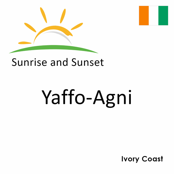 Sunrise and sunset times for Yaffo-Agni, Ivory Coast