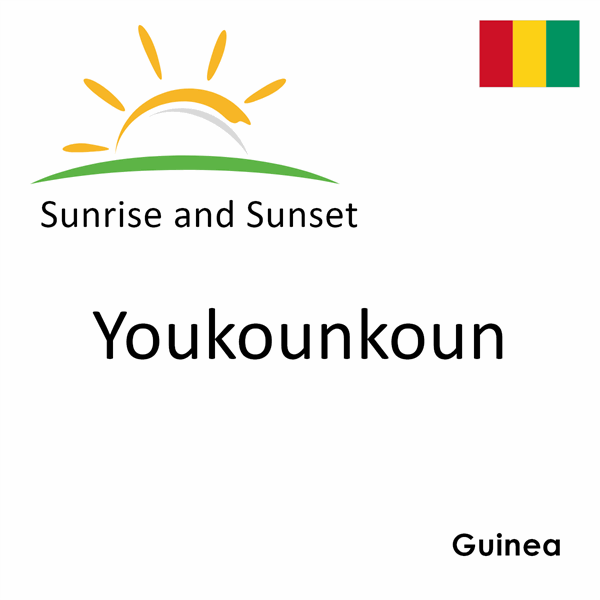 Sunrise and sunset times for Youkounkoun, Guinea