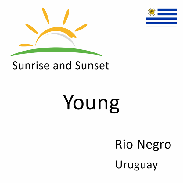 Sunrise and sunset times for Young, Rio Negro, Uruguay