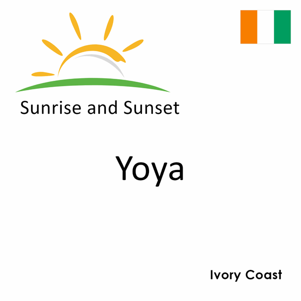 Sunrise and sunset times for Yoya, Ivory Coast