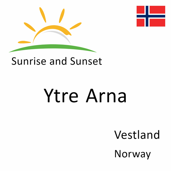Sunrise and sunset times for Ytre Arna, Vestland, Norway