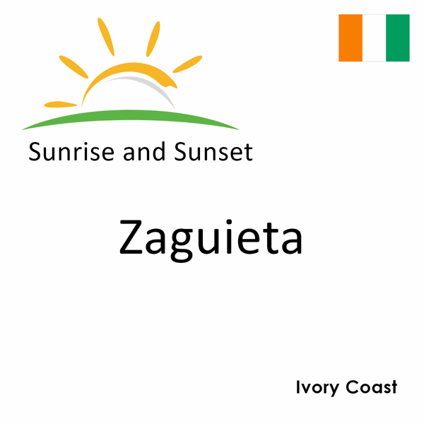 Sunrise and sunset times for Zaguieta, Ivory Coast