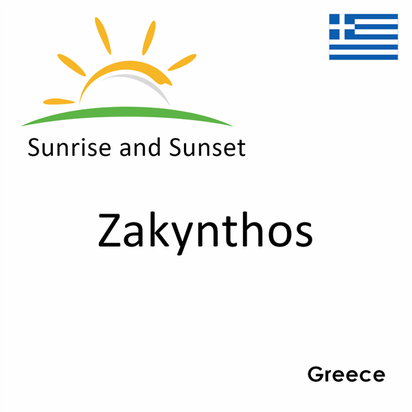 Sunrise and sunset times for Zakynthos, Greece