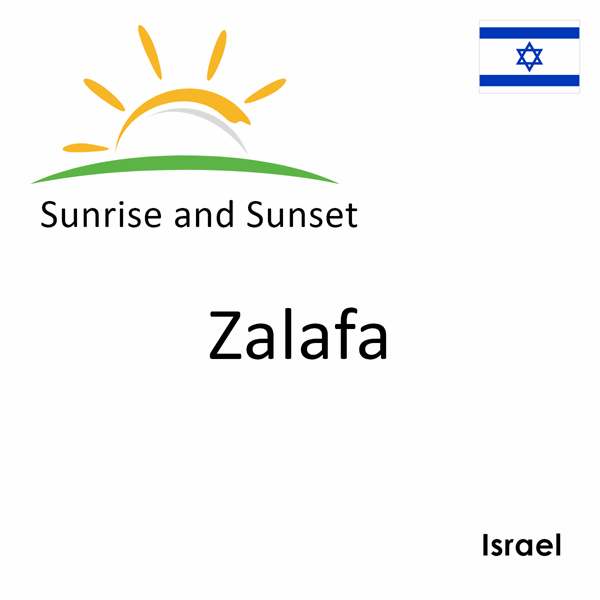 Sunrise and sunset times for Zalafa, Israel