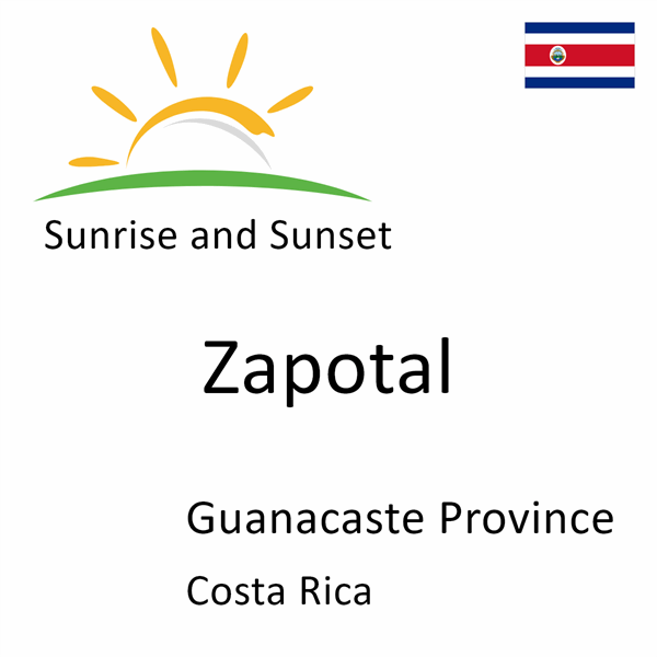 Sunrise and sunset times for Zapotal, Guanacaste Province, Costa Rica