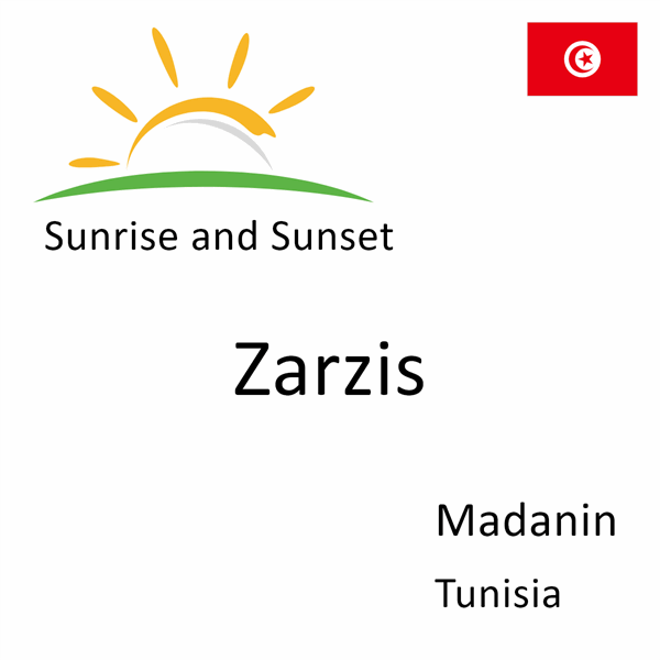 Sunrise and sunset times for Zarzis, Madanin, Tunisia