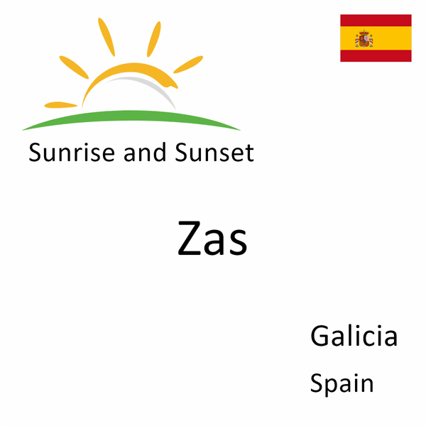 Sunrise and sunset times for Zas, Galicia, Spain