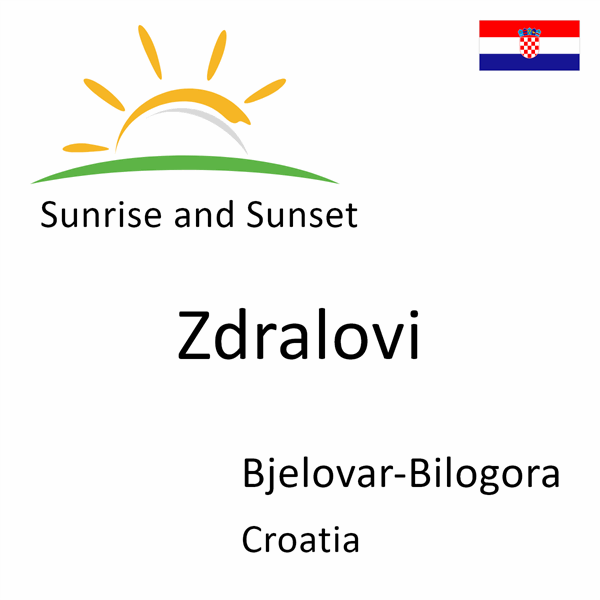 Sunrise and sunset times for Zdralovi, Bjelovar-Bilogora, Croatia