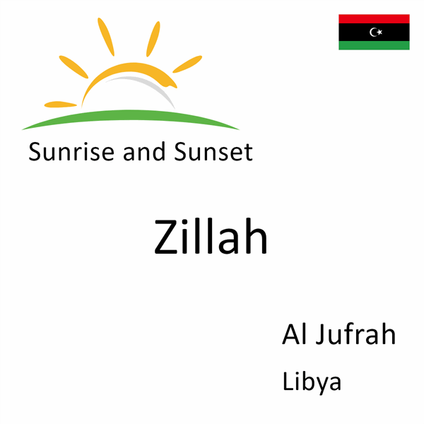 Sunrise and sunset times for Zillah, Al Jufrah, Libya