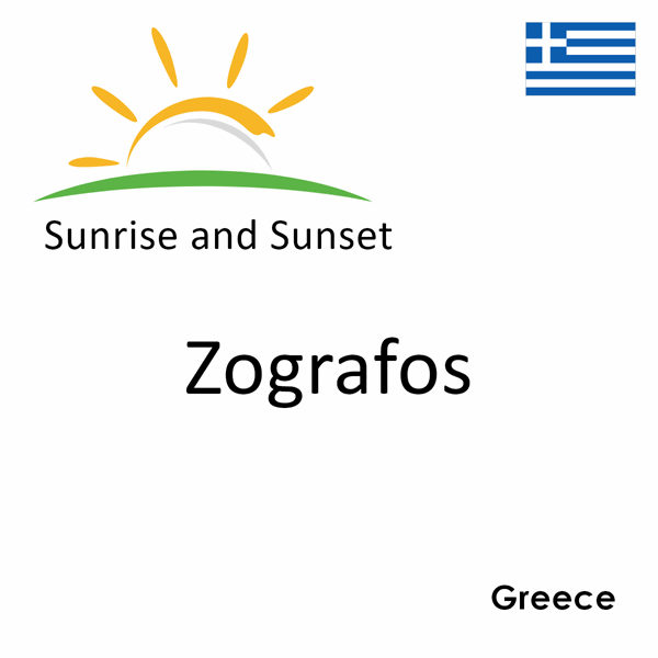 Sunrise and sunset times for Zografos, Greece