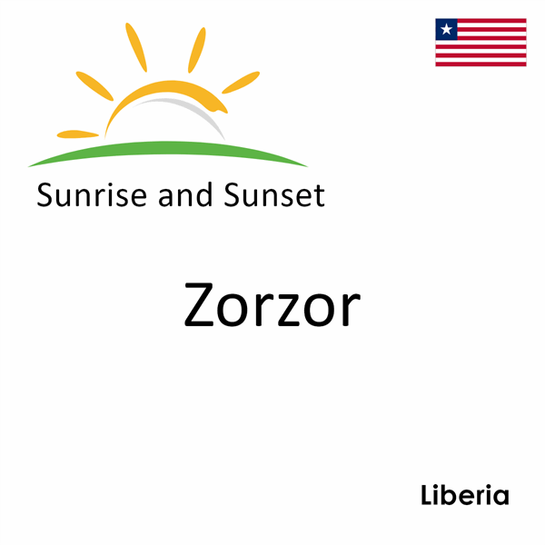 Sunrise and sunset times for Zorzor, Liberia