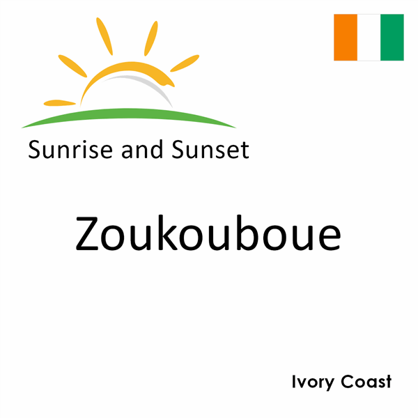 Sunrise and sunset times for Zoukouboue, Ivory Coast