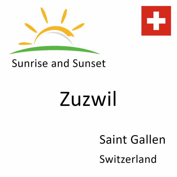 Sunrise and sunset times for Zuzwil, Saint Gallen, Switzerland